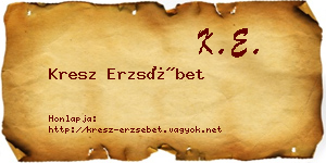 Kresz Erzsébet névjegykártya
